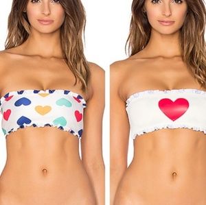 Vintage Hearts Reversible Bandeau Top NWT